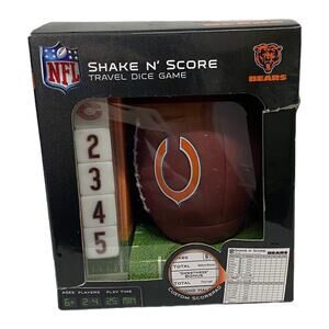NFL Chicago Bears Shake N' Score Travel Dice Game With Custom Score pad NEW